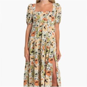 ASTR the Label Square Neck Midi Dress